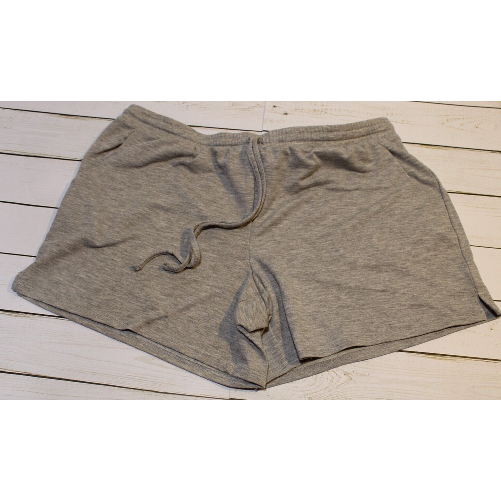 Lucky Brand Woman's L Jersey Knit Gray Shorts Drawstring Elastic Waist Pockets